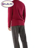 DoReMi Kareli Bordo Erkek Pijama Takımı 002-000332 Bordo görsel 4