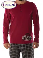 DoReMi Kareli Bordo Erkek Pijama Takımı 002-000332 Bordo görsel 5