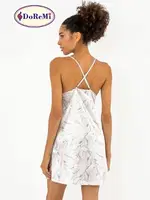 Dantelli Çapraz Askılı Kadın Gecelik DoReMi Desenli görsel 6