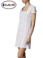 Doremi Kısa Kollu Desenli Gecelik Beyaz farklı açı