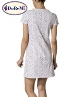 Doremi Kısa Kollu Desenli Gecelik Beyaz görsel 4