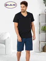 DoReMi Kısa Kollu Erkek Pijama Takımı Siyah