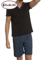 DoReMi Kısa Kollu Erkek Pijama Takımı Siyah görsel 5
