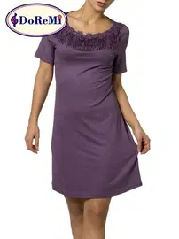 DOREMI Doremi Kısa Kollu Güpürlü Gecelik