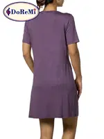 Doremi Kısa Kollu Güpürlü Gecelik Mor görsel 4