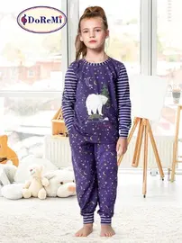 DOREMI Gece Desenli Kız Çocuk Pijama Takımı DoReMi