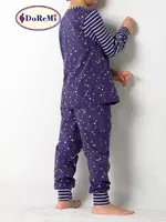 Gece Desenli Kız Çocuk Pijama Takımı DoReMi Lacivert görsel 4