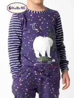 Gece Desenli Kız Çocuk Pijama Takımı DoReMi Lacivert görsel 5