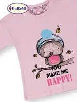 Winter Bird DoReMi Kız Çocuk Pijama Takımı Pembe görsel 4