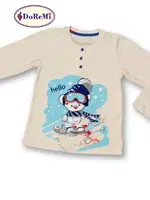 DoReMi Winter Kız Çocuk Pijama Takımı Uzun Kollu Somon detay görünüm