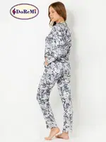 DoReMi Mist Flower Uzun Kollu Bayan Pijama Takımı Desenli görsel 6