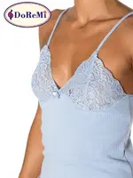 DoReMi Myosotis Pamuk Gecelik Mavi görsel 5