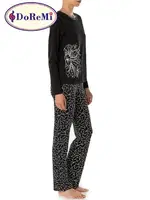 DoReMi Night Flower Pijama Takımı Siyah farklı açı