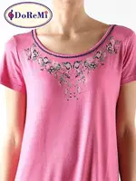 Doremi Pure Floral Gecelik Fuşya görsel 8