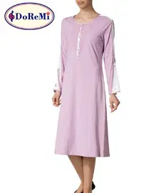 DOREMI Doremi Patlı Uzun Kollu Penye Gecelik