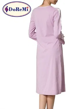 DOREMI Doremi Patlı Uzun Kollu Penye Gecelik - Alternatif Görünüm