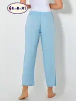 Beli Lastikli Viskon Bayan Pijama Altı BULUT MAVİSİ görsel 7