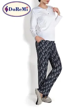 DOREMI DoReMi White-Black Bayan Pijama Takımı