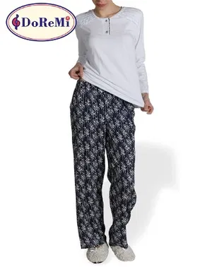 DOREMI DoReMi White-Black Bayan Pijama Takımı - Alternatif Görünüm