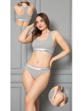 Öztaş Elegant Beyaz Spor Sütyeni Ve String Külotlu Takım 23001-YG Öztaş - Alternatif Görünüm