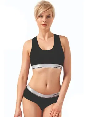 Öztaş Elegant Siyah Spor Sütyeni Ve Yüksek Bel Külotlu Takım 23002-YG Öztaş