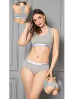 Elegant Siyah Spor Sütyeni Ve Yüksek Bel Külotlu Takım 23002-YG Öztaş farklı açı