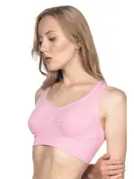 Emay Dikişsiz Sporcu Büstiyer 4001 Pembe görsel 13