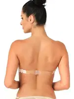 Emay Sırtı Şeffaf Straplez Desteksiz Sütyen 701 Beyaz detay görünüm