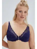 Emmly Balenli Kaplı Üçgen Tek Sütyen Eros ERSK310 Lacivert farklı açı