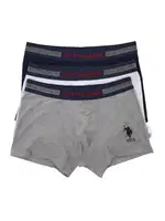 Erkek  Boxer 3 Lü  US. POLO ASSN. 80155 Lacivert-Gri Melanj-Beyaz detay görünüm