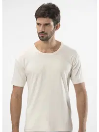 Türen Erkek İnterlok O yaka Fanila Türen 106/KREM