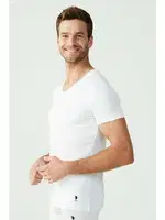 Erkek Kısa Kol V Yaka Atlet 2 Li US. POLO ASSN. 80194 Beyaz farklı açı