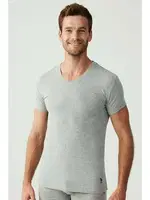 Erkek Kısa Kol V Yaka Atlet 2 Li US. POLO ASSN. 80194 Gri görsel 5