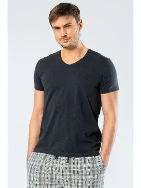 Cacharel Erkek Likralı V Yaka T-shirt Cacharel 1332/OLİVE