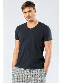 Cacharel Erkek Likralı V Yaka T-shirt Cacharel 1332/OLİVE