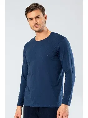 Cacharel Erkek Uzun Kollu T-Shirt Cacharel 1333/İNDİGO