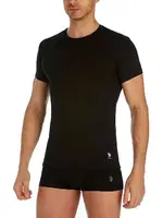 Erkek Yuvarlak Yaka Kısa Kol Atlet 2 Li US. POLO ASSN. 80196 Siyah detay görünüm