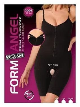 Form Angel Fermuarlı Tam Boy Ağ Kısmı Açık Korse Form Angel 5522 - Alternatif Görünüm