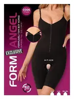 Fermuarlı Tam Boy Ağ Kısmı Açık Korse Form Angel 5522 Siyah detay görünüm
