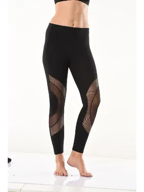 Derya Kurşun File Transparan Detaylı Kadın Tayt Derya Kurşun 0579