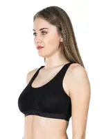 Geniş Askılı Sporcu Body Sütyen Derya Kurşun 525 Siyah görsel 4