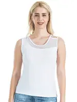 Geniş Transparan Askılı Kadın Atlet Derya Kurşun 180 Beyaz