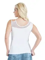 Geniş Transparan Askılı Kadın Atlet Derya Kurşun 180 Beyaz detay görünüm