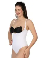 Göğüsü Açık String Body Korse Emay 2076 Beyaz görsel 5