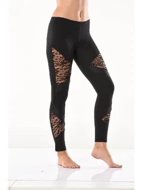 Derya Kurşun Güpür Dantel Detaylı Kadın Tayt Derya Kurşun 0583