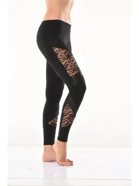 Derya Kurşun Güpür Dantel Detaylı Kadın Tayt Derya Kurşun 0583 - Alternatif Görünüm