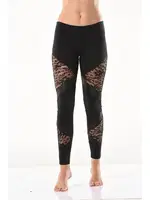 Güpür Dantel Detaylı Kadın Tayt Derya Kurşun 0583 Siyah farklı açı