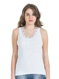 Derya Kurşun Güpürlü Sıfır Kol Kadın Atlet Derya Kurşun 155