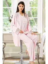 XSES Hamile Lohusa 3lü Pijama Gecelik Takım XSES 4200