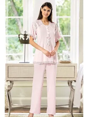 XSES Hamile Lohusa 3lü Pijama Gecelik Takım XSES 4200 - Alternatif Görünüm